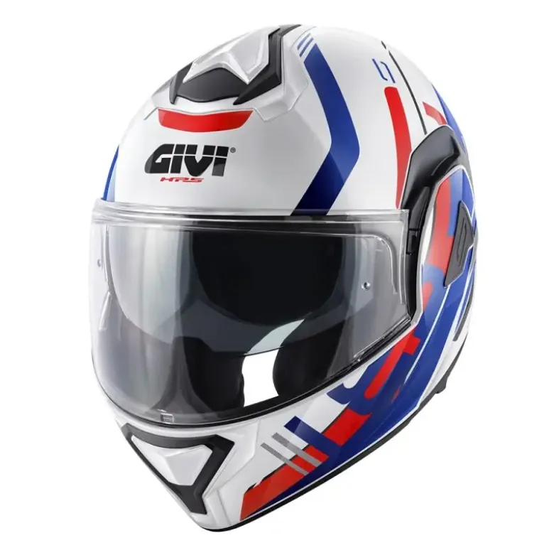 Casco Modulare Reversibile Givi X.30 Pulsar Bianco Rosso Blu Lucido