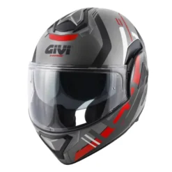 Casco Modulare Reversibile Givi X.30 Pulsar Titanio Nero Rosso Opaco