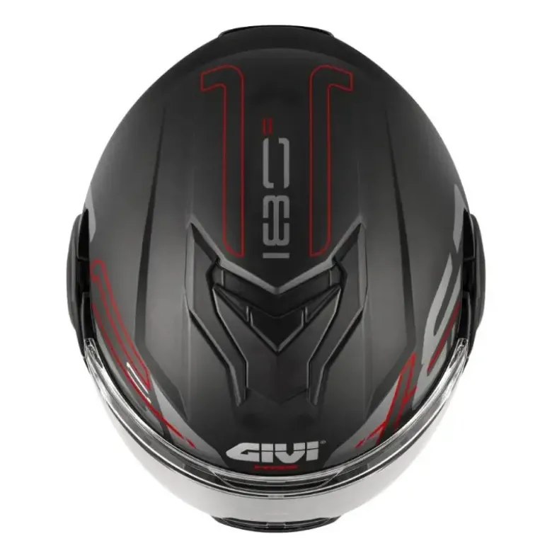 Casco Modulare Reversibile Givi X.36 Vertigo Nero Rosso Opaco