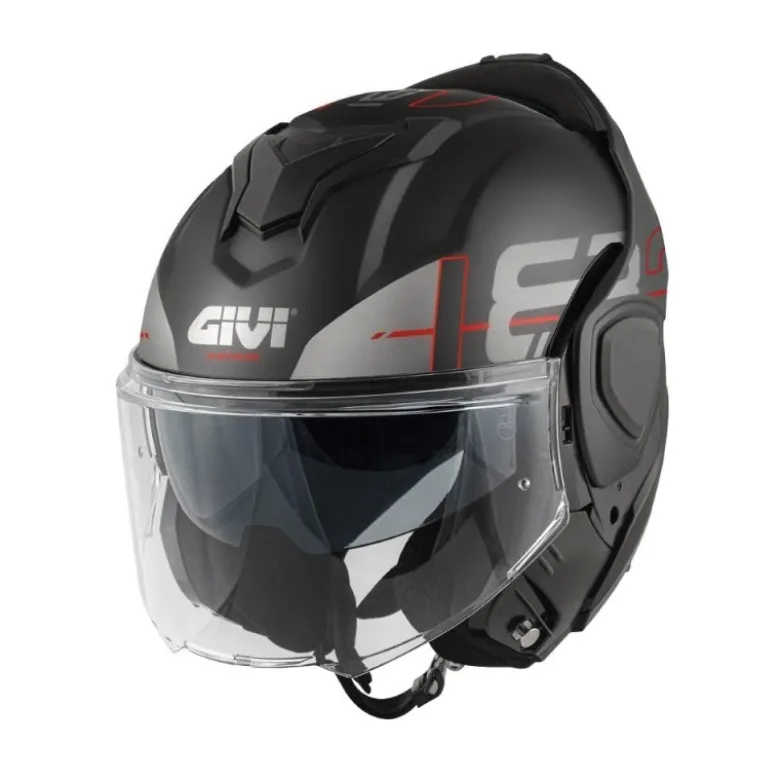 Casco Modulare Reversibile Givi X.36 Vertigo Nero Rosso Opaco