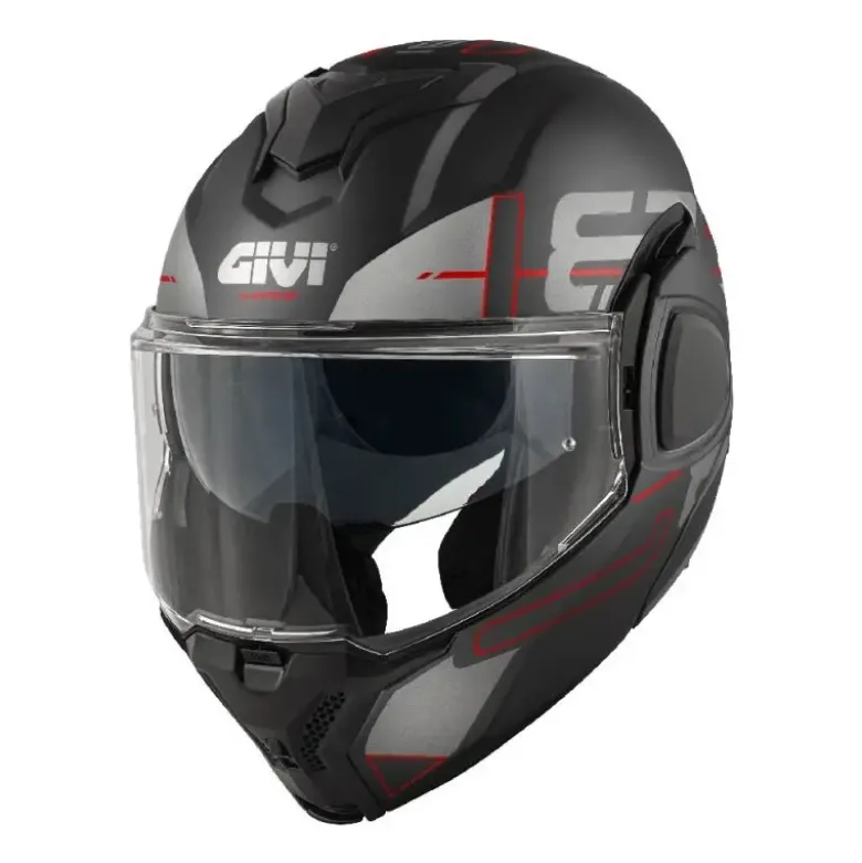 Casco Modulare Reversibile Givi X.36 Vertigo Nero Rosso Opaco