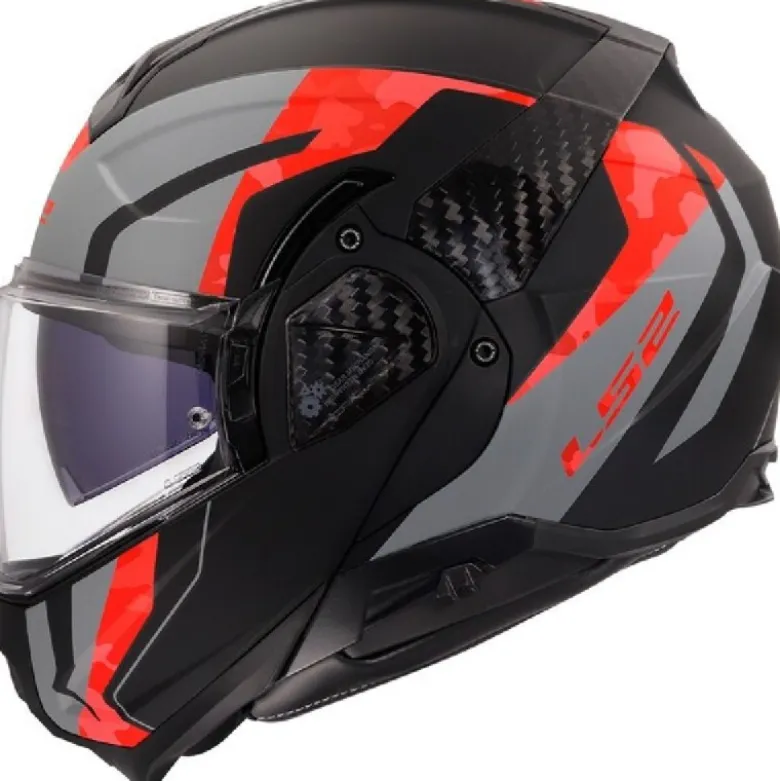 Casco Modulare Reversibile Ls2 FF910 Advant II Glide Grigio Rosso Opaco