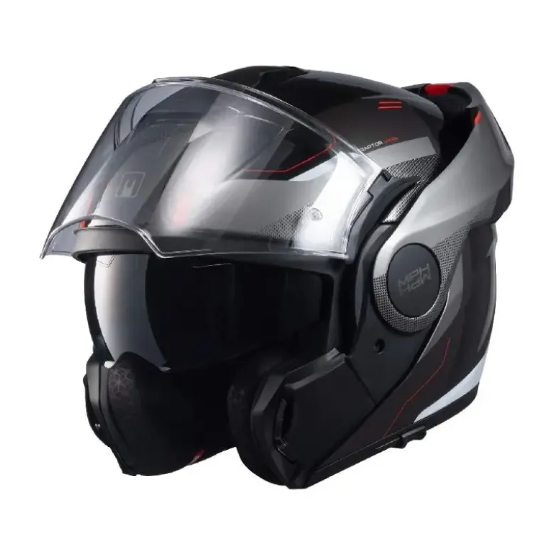 Casco Modulare Reversibile MPH Artra Grafica Nero Titanio Rosso