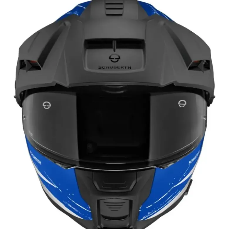 Casco Modulare Schuberth E2 ECE Explorer Blu Rosso Bianco