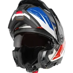 Casco Modulare Schuberth E2 ECE Explorer Blu Rosso Bianco