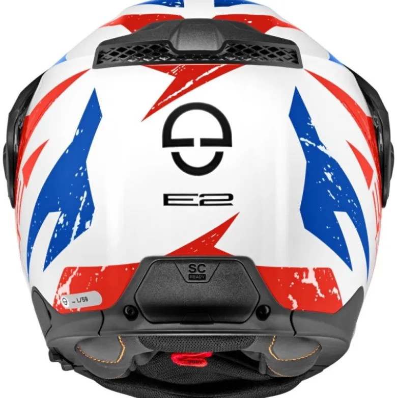 Casco Modulare Schuberth E2 ECE Explorer Blu Rosso Bianco