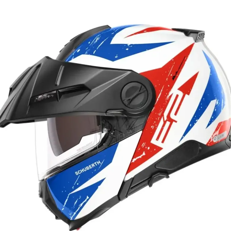 Casco Modulare Schuberth E2 ECE Explorer Blu Rosso Bianco