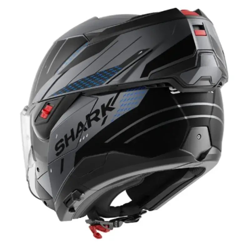 Casco Modulare Shark Oxo Rydger Antracite Blu Nero Opaco