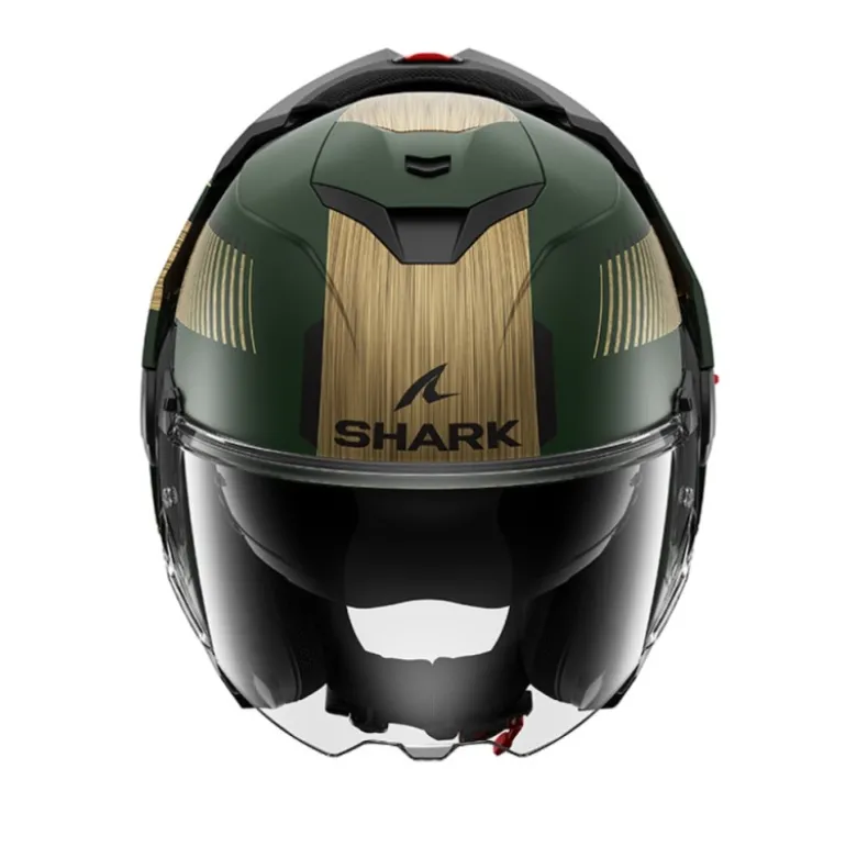 Casco Modulare Shark Oxo Sikter Verde Opaco Chrome Oro
