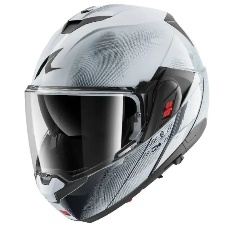 Casco Modulare Shark Oxo Speed Tech Silver Bianco Nero Lucido