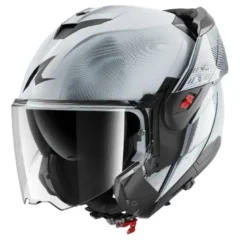 Casco Modulare Shark Oxo Speed Tech Silver Bianco Nero Lucido