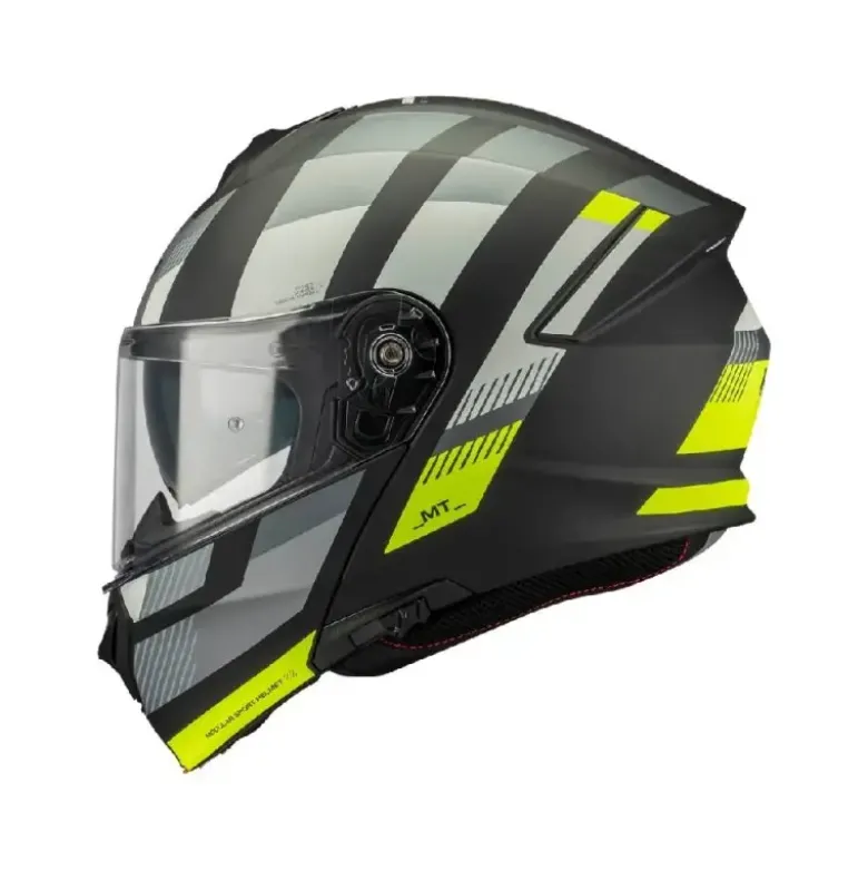 Casco Modulari Mt Helmets Fu935Sv Genesis Sv B13 Stroke Nero Grigio Giallo Opaco