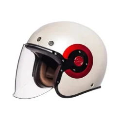 Casco SMK Retro Jet Solid Bianco Rosso