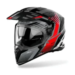 Casco Touring Airoh Bandit Spicy Nero Rosso Grigio Lucido