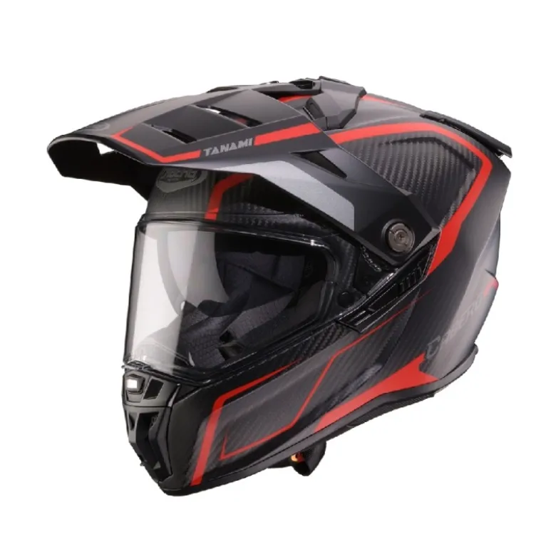 Casco Touring Caberg Tanami Carbon Gravity Rosso Grigio Opaco