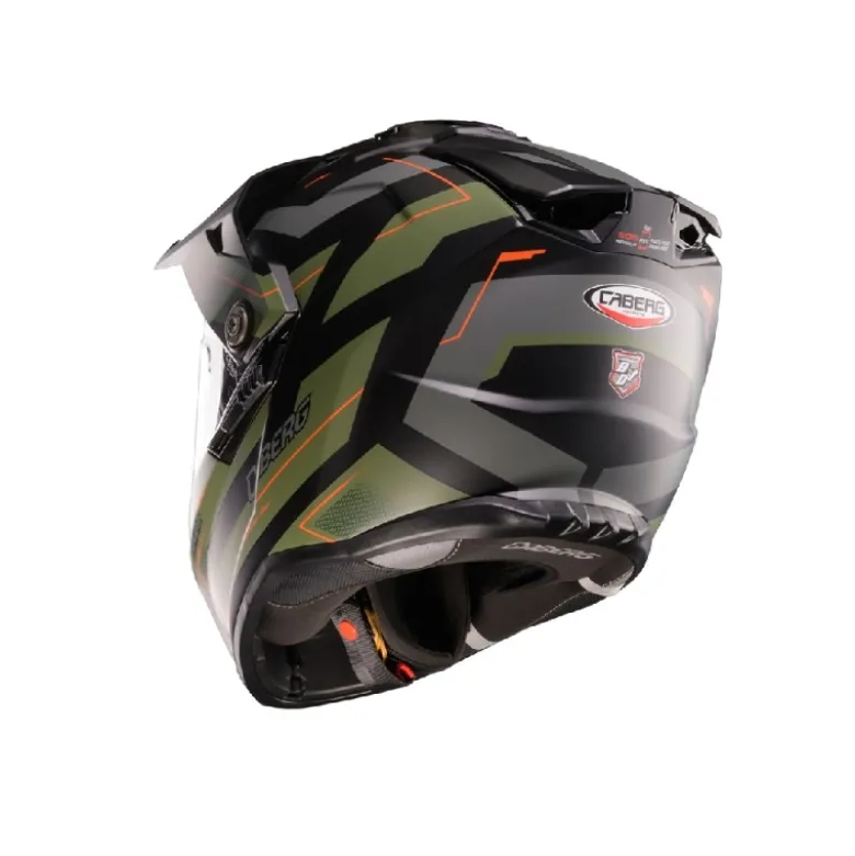 Casco Touring Caberg Tanami Ranger Nero Opaco Verde Militare Arancione