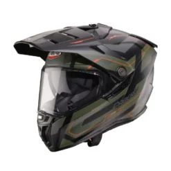 Casco Touring Caberg Tanami Ranger Nero Opaco Verde Militare Arancione