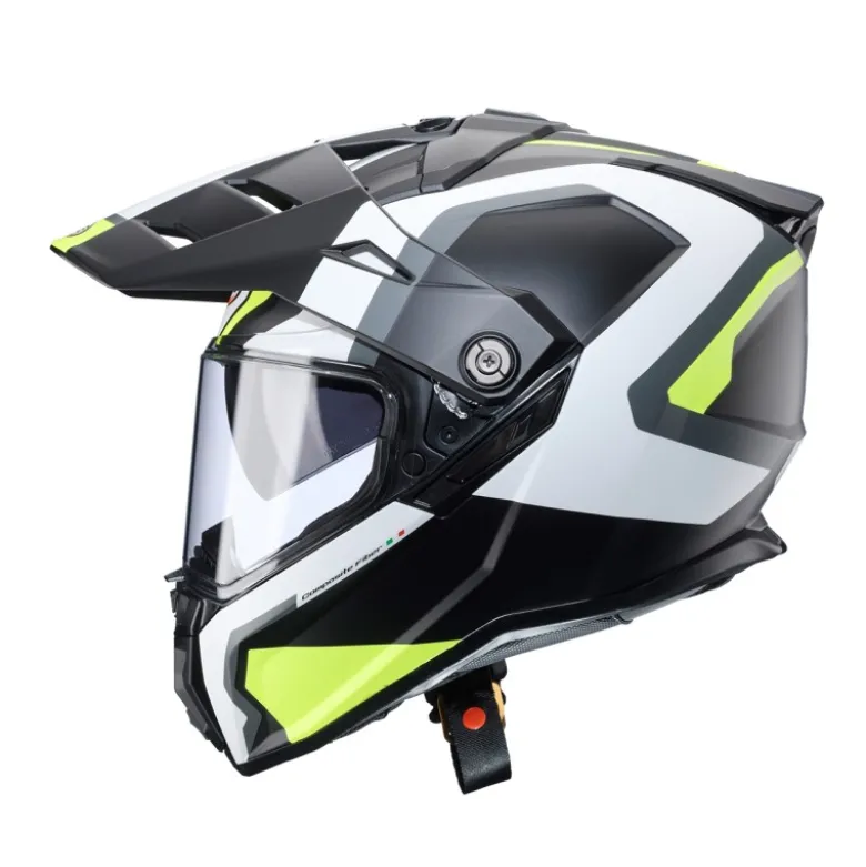 Casco Touring Caberg Tanami Scram Nero Opaco Grigio Bianco Giallo fluo