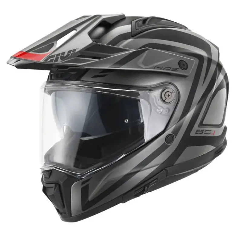 Casco Touring Givi 80.1 Apex Nero Titanio Rosso Opaco