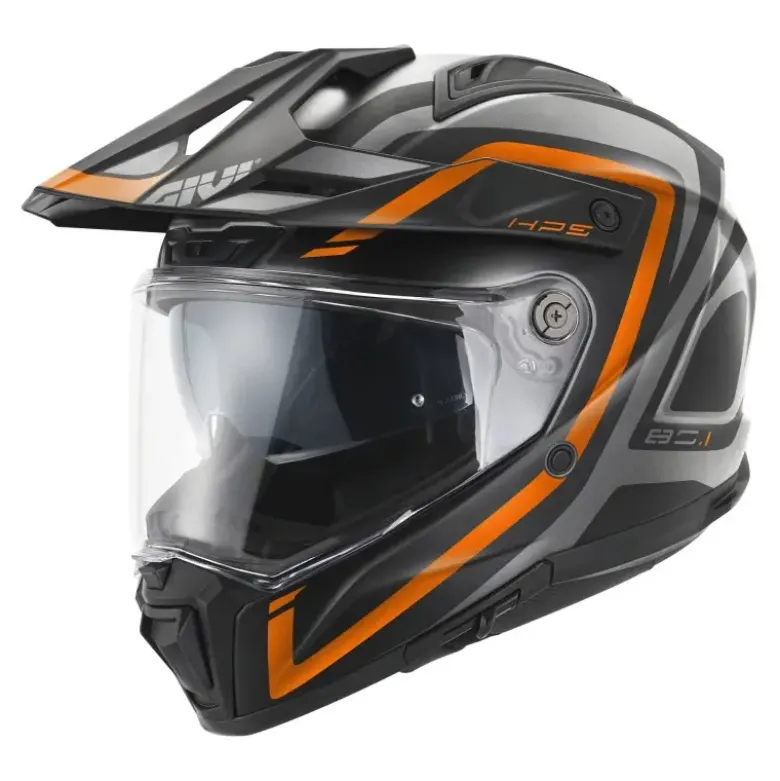 Casco Touring Givi 80.1 Apex Titanio Nero Titanio Arancione Opaco