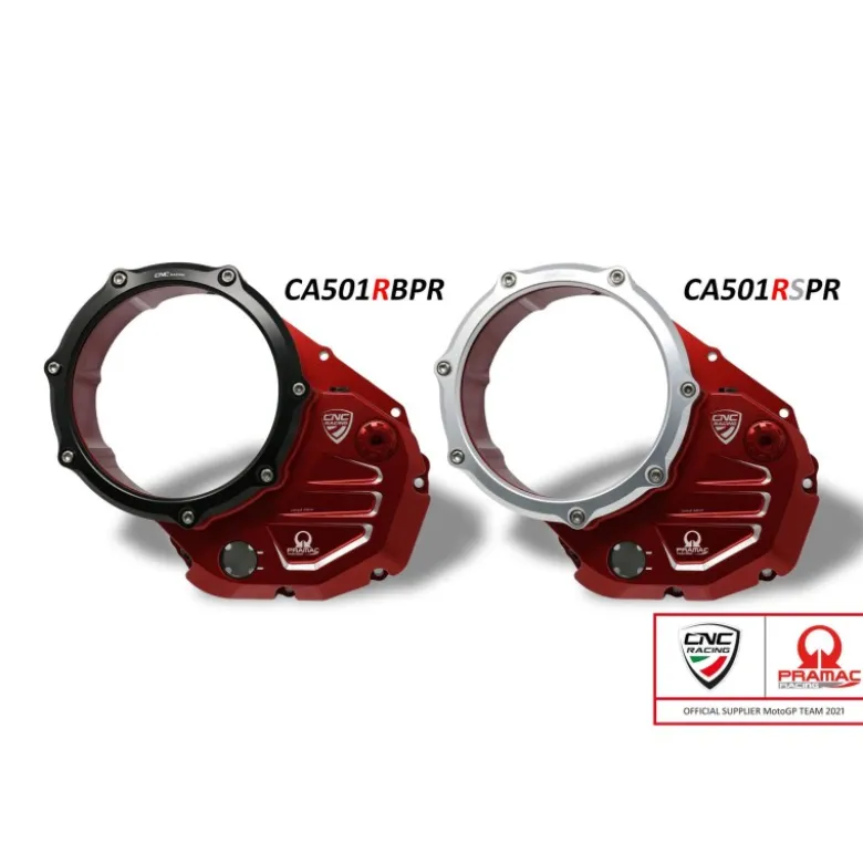 Cnc Racing CA501BGPR Carter trasparente per frizioni ad olio Ducati Pramac Racing Limited Edition Nero/Oro