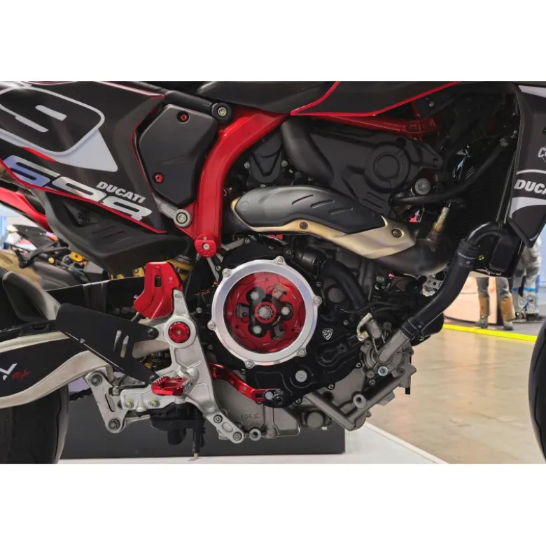 Cnc Racing CA510BR Carter trasparente per frizioni ad olio Ducati BICOLOR Nero/Rosso