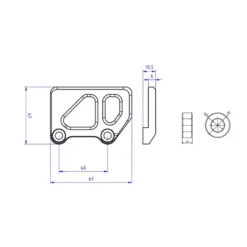 Cnc Racing Pr325G Protezione Pompa Freno Posteriore Pedane Originali