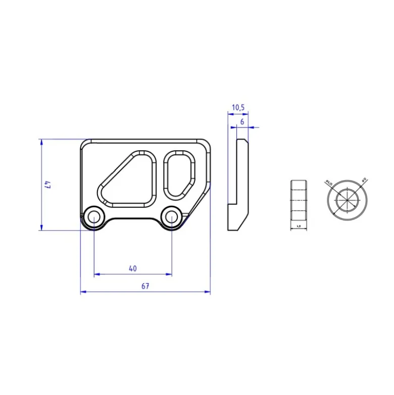 Cnc Racing Pr325G Protezione Pompa Freno Posteriore Pedane Originali