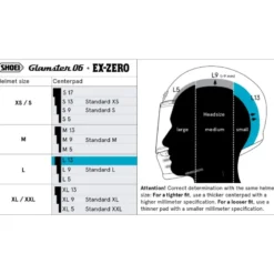 Cuffia Shoei Center Pad L13 Per Caschi Ex-Zero / Glamster / Glamster 06