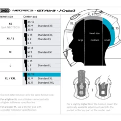 Cuffia Shoei Type-Q Center Pad XL13 Per Caschi Neotec 3 / GT-Air 3 / J-Cruise 3