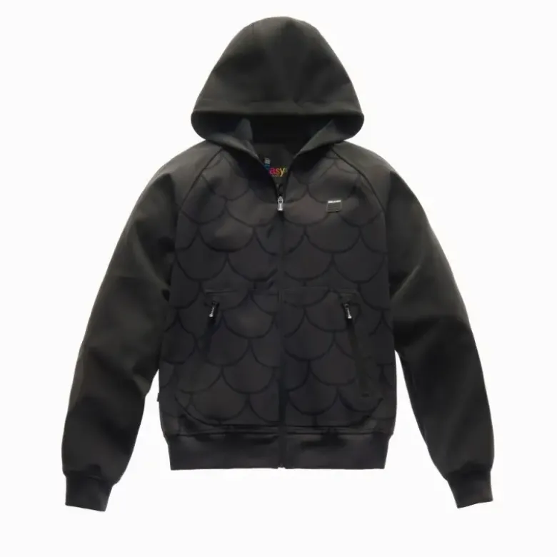 Felpa In Tessuto Blauer Easy Man Open Hoody Carp Grigio Antracite