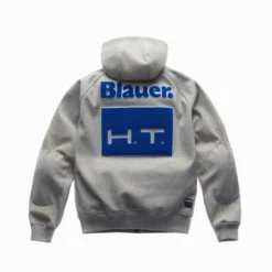 Felpa In Tessuto Blauer Easy Man Open Hoody Luna Melange Blu