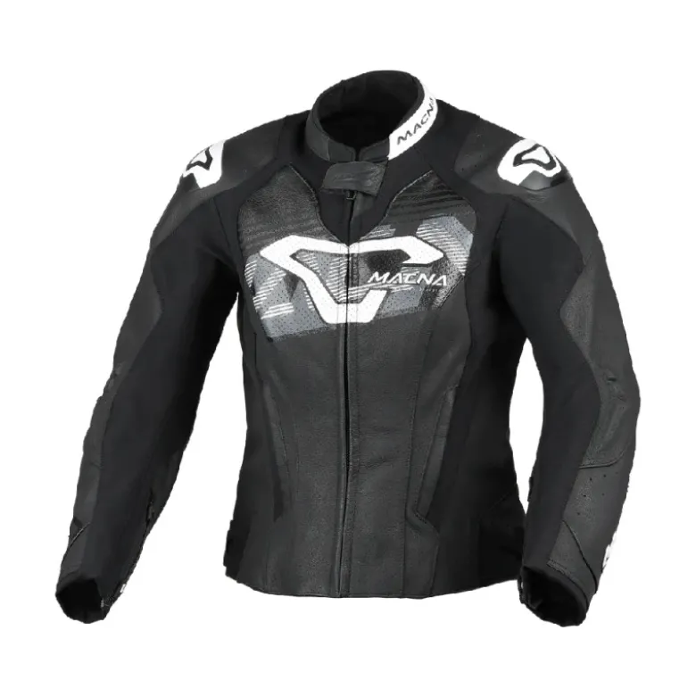Giacca Donna In Pelle Macna Blitz Nero Bianco