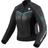 Giacca Donna In Pelle Revit Median Ladies Black Turquoise