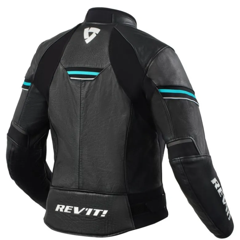 Giacca Donna In Pelle Revit Median Ladies Black Turquoise