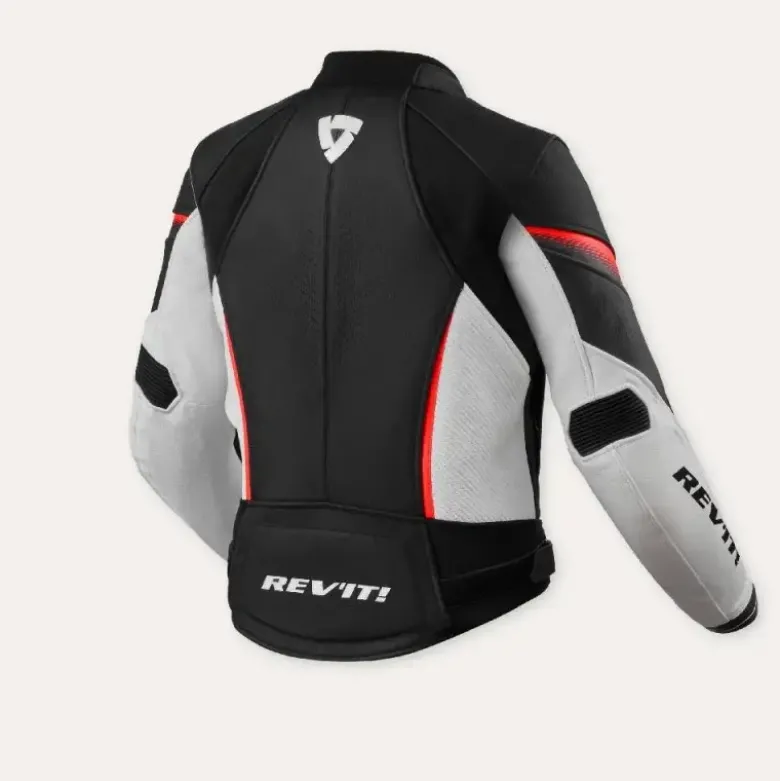 Giacca Donna In Pelle Revit Xena 4 Bianco Neon Rosso