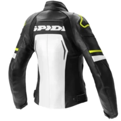 Giacca Donna in Pelle Spidi Evorider 2 Lady Nero Giallo Fluo
