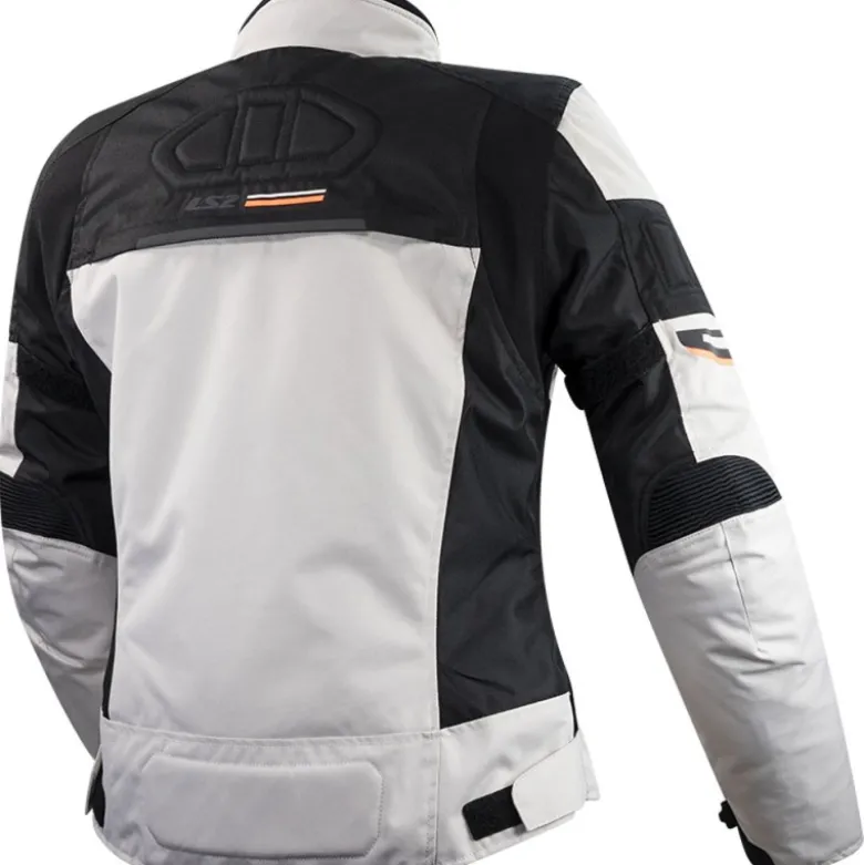 Giacca Donna in Tessuto Ls2 Shadow Grigio Chiaro Nero Arancio
