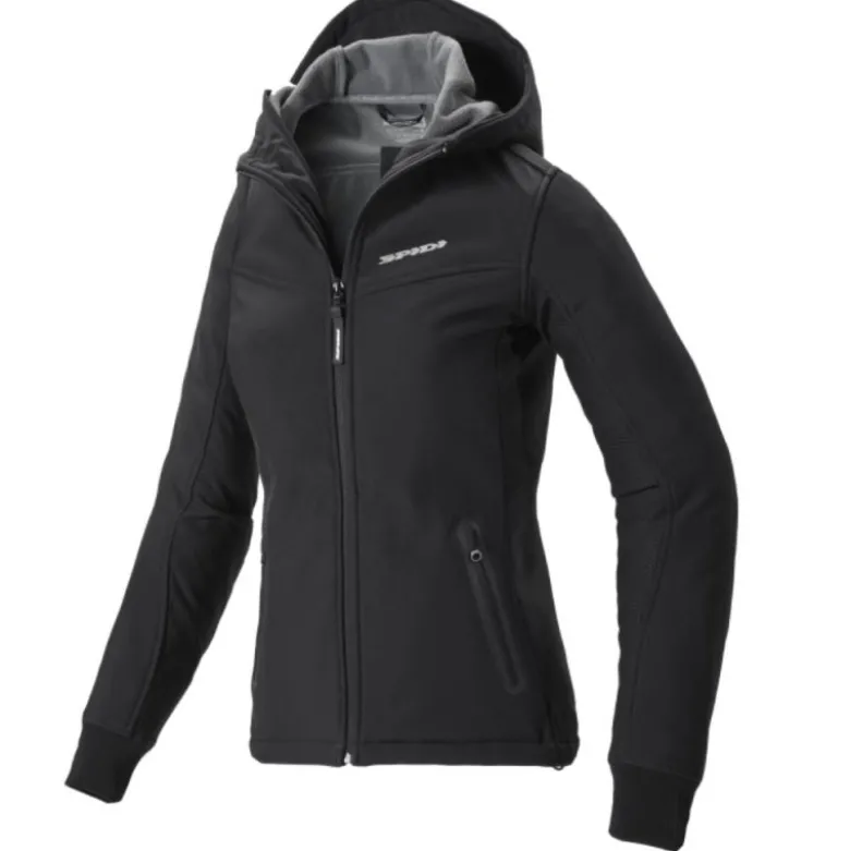 Giacca Donna in Tessuto Spidi Hoodie Armor Lady Nero