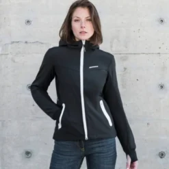 Giacca Donna in Tessuto Spidi Hoodie Armor Lady Nero Bianco
