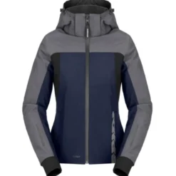 Giacca Donna in Tessuto Spidi Hoodie H2Out 2 Lady Blu Argento