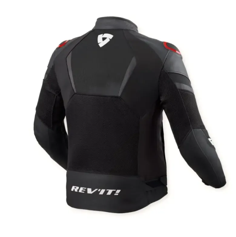 Giacca In Pelle E Tessuto Revit Mantis 3 H2O Nero Rosso