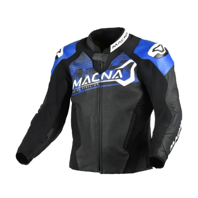 Giacca In Pelle Macna Blitz Nero Grigio Blu