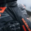 Giacca In Pelle Rebelhorn Vandal Nero Rosso