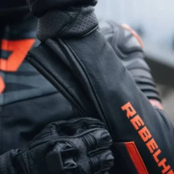 Giacca In Pelle Rebelhorn Vandal Nero Rosso