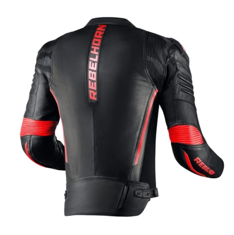 Giacca In Pelle Rebelhorn Vandal Nero Rosso