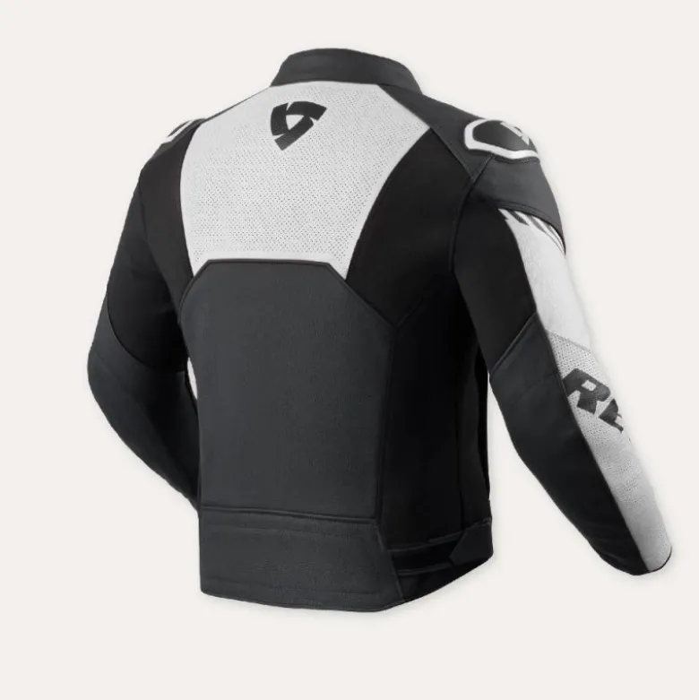 Giacca In Pelle Revit Argon 3 Nero Bianco