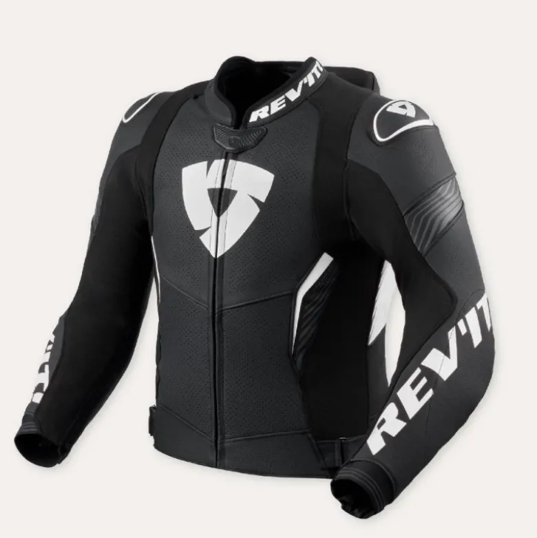 Giacca In Pelle Revit Argon 3 Pro Nero Bianco