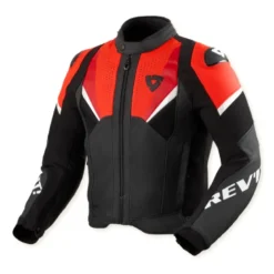 Giacca In Pelle Revit Automate Nero Neon Rosso