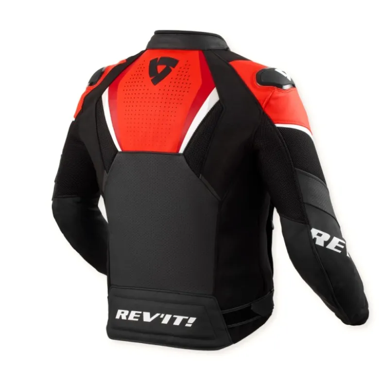 Giacca In Pelle Revit Automate Nero Neon Rosso